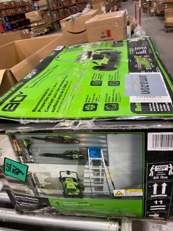 Photo 1 of ****Missing Parts****Greenworks 80V 21" Self-Propelled Cordless Lawn Mower – Brushless Motor, LED Lights, 4.0Ah Battery & Rapid Charger (75+ Compatible Tools)
