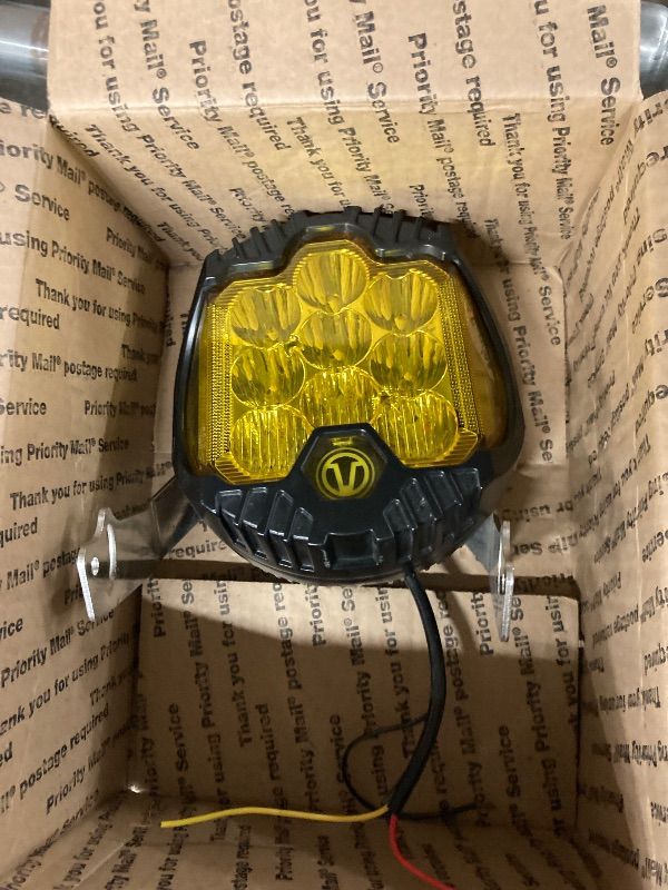Photo 1 of **MISSING HARDWARE**EKXAP 7 Inch 90W Amber Yellow LED Offroad Light with DRL, 8000LM Waterproof Driving Light Spot Flood Combo Work Light for Wrangler, ATV, SUV, UTV, Trucks, Pickup, 4x4, F150 - Pack of 1