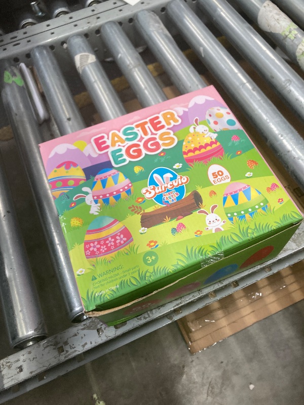 Photo 1 of [6 Surprise Golden Eggs] 50 Pack 3 Inch Large Easter Eggs, Empty Easter Eggs Fillable, Bright Colors Plastic Eggs Bulks for Easter Hunt, Easter Party Favor, Basket Stuffers Fillers