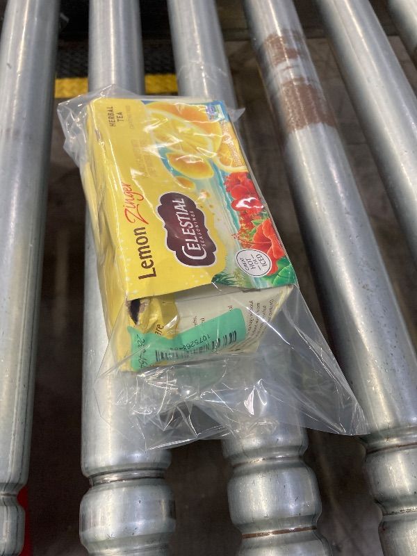Photo 1 of ***BOX IS DAMAGED***Celestial Seasonings Lemon Zinger Herbal Tea, Caffeine Free, 20 Tea Bags Box***BOX IS DAMAGED***