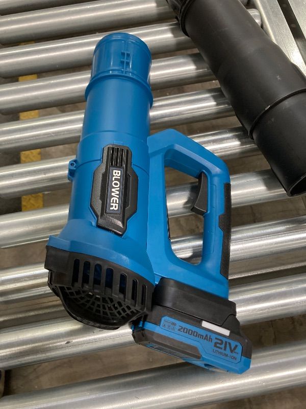 Photo 1 of ***MISSING PARTS -SELLING AS INCOMPLETE*** Leaf Blower, 21V Cordless Electric Blower with 1 2.0Ah Battery, Lightweight Leaf Blower for Patio Cleaning, Lawn Care, Blowing Fallen Leaves and Dust, etc.