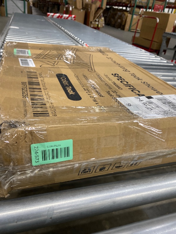 Photo 1 of ***Missing 6 screws***Tinamo 22”L Teak Shower Bench for Inside Shower- 400 Lbs Capacity -Teak Shower Stool & Wooden Bathroom Bench, Shower Chair for Inside Shower with Handles, Teak Shower Benches, Wood Bench for Bath***Missing 6 screws***