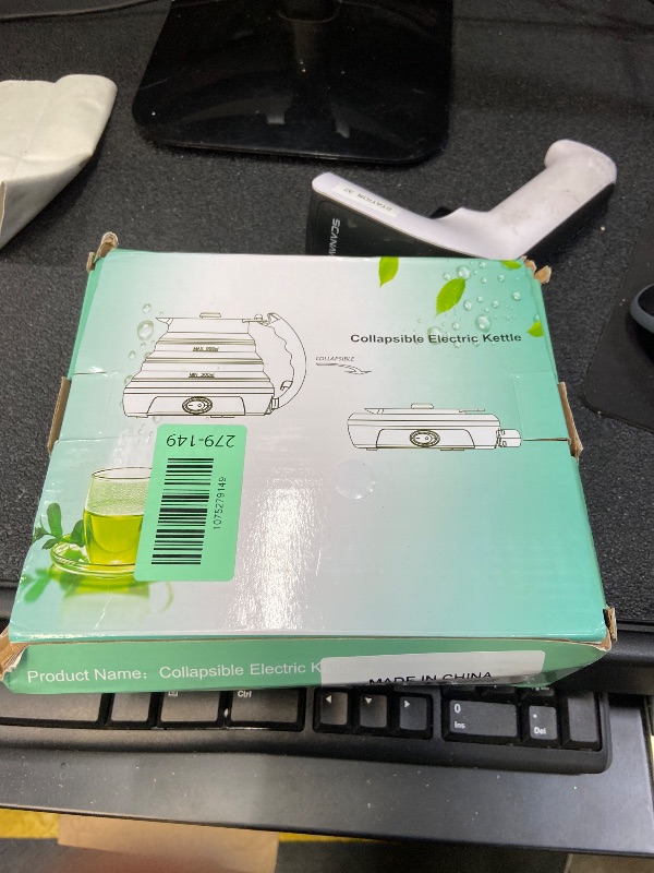 Photo 1 of ***Piece where you put handle on is broken***110V 555ML Ultrathin Travel Foldable Electric Kettle with Separable Power Cord and Handle, Boil Dry Protection, Food Grade Silicone***Piece where you put handle on is broken***