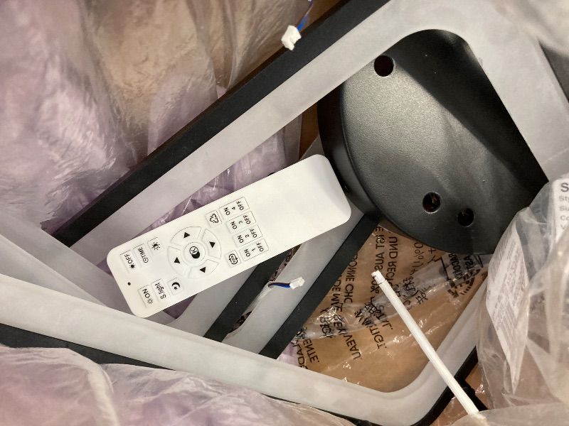 Photo 1 of **NOT IN ORIGINAL BOX/MISSING PARTS***JERANDO Modern LED Ceiling Light Fixture, 21W Sputnik Flush Mount Ceiling Lights with Remote Control, Black Acrylic Chandelier Ceiling Lighting for Bedroom, Living Room, Kitchen, Office