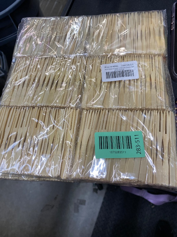 Photo 1 of ***** 2 PACK***** 600PCS Bamboo Appetizer Forks, 3.5 IN Mini Charcuterie Forks, Small Wooden Food Picks Disposable, Fancy Toothpicks for Appetizers Fruit Cocktail Wedding Party Supplies Charcuterie Boards Accessories