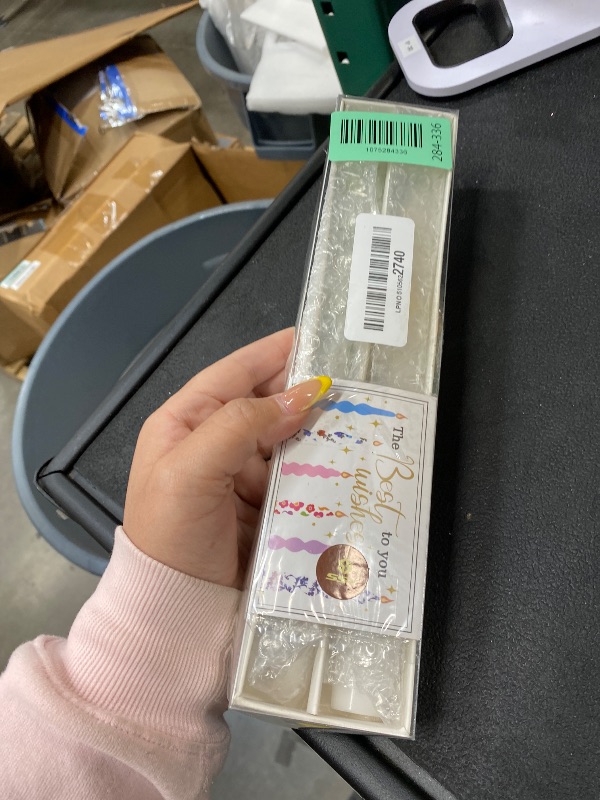 Photo 1 of 10 Inch Printed Taper Candles Candlesticks,2 Pack Handmade Unscented Candle Sticks Smokeless Tapered Candle Wedding Home Decoration(Daisy)