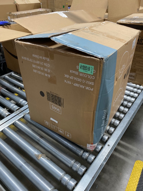 Photo 1 of ***MISSING PIECES -S***DAMAGED -SELLING AS IS***ELLING AS SET OF 2 ONLY*** Sweetcrispy Bar Stools Set of 2, Modern Swivel Bar Chairs, Adjustable Fabric Upholstered Barstools Counter Height with Backrest for Bar, Kitchen Island, Dining Room, Black