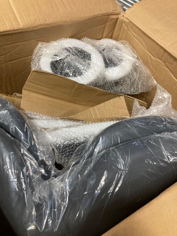 Photo 1 of ***MISSING PIECES -S***DAMAGED -SELLING AS IS***ELLING AS SET OF 2 ONLY*** Sweetcrispy Bar Stools Set of 2, Modern Swivel Bar Chairs, Adjustable Fabric Upholstered Barstools Counter Height with Backrest for Bar, Kitchen Island, Dining Room, Black