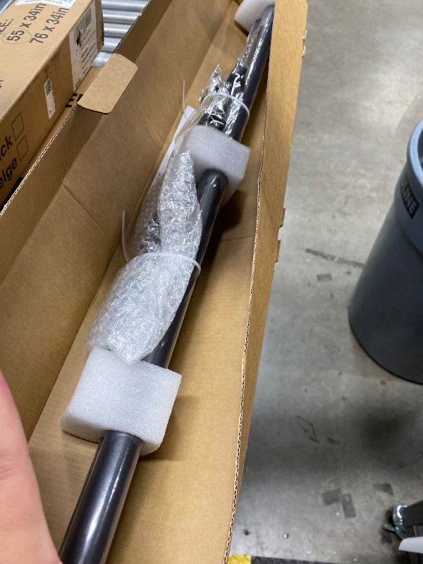 Photo 1 of 1 Inch Heavy Duty Blackout Curtain Rods for Windows, Industrial Pipe Wrap Around Room Divider Decorative Curtain Rods Wall Mount & Ceiling Mount, Black, 72-144 Inch