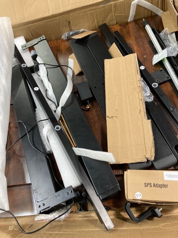 Photo 1 of ***MISSING PARTS  -SELLING AS IS *** Huuger 55 x 28 Large Electric Standing Desk, Height Adjustable Computer Desk, 27.6" Deep Desktop, Stand up Gaming Office Desk with 2 Hooks, 3 Preset Heights, for Home Office, Rustic Brown