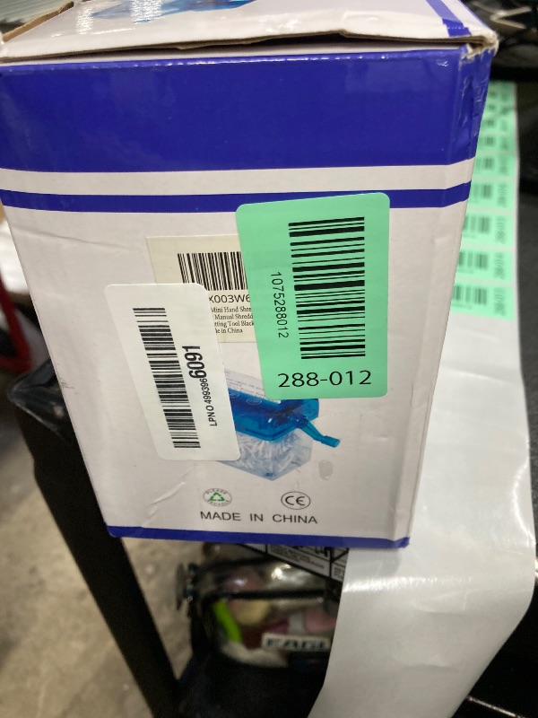 Photo 1 of ***cracked on the plastic container***JIKIOU Mini Hand Shredder Portable Paper Shredder Manual Shredder Documents Paper Cutting Tool Home Office Desktop Stationery Black***cracked on the plastic container***