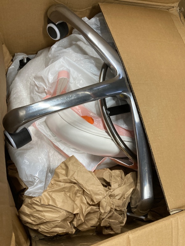 Photo 1 of ***Not functional, missing pole that holds the seat***Kaleurrier Adjustable Height Drafting Stool Drafting Chair with Backrest & Foot Rest,Swivel Rolling Stools for Work Studio Dental Office Salon Kitchen Counter Tall Home Desk Chairs (White)***Not functi