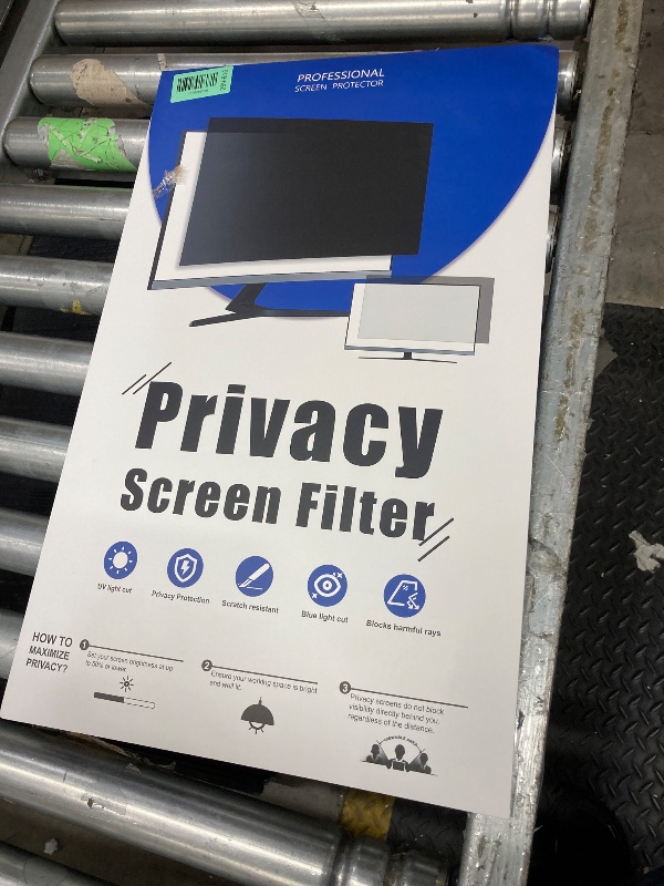 Photo 1 of [2 Pack] Magnetic Hanging 24 Inch Computer Privacy Screen for 16:9 Aspect Ratio Widescreen Monitor, Eye Protection Anti Glare Blue Light Computer Monitor Privacy Filter, Removable 24 in Protector Film