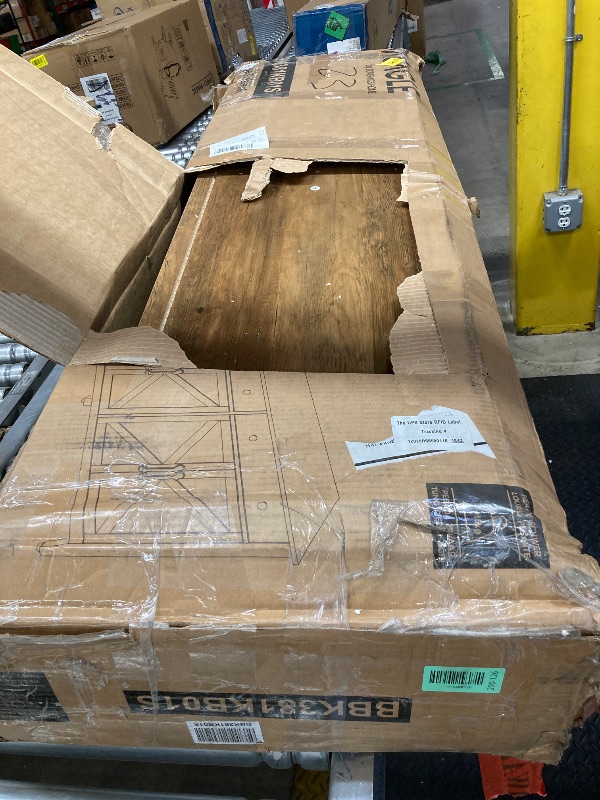 Photo 1 of ***SCRATCHED UP & BROKEN PIECES***VASAGLE LIRY Collection - Buffet Cabinet, Coffee Bar Cabinet with 2 Drawers, Adjustable Shelves, Sideboard Storage with Cable Holes, Drawer Dividers, Honey Brown UBBK381K01***SCRATCHED UP & BROKEN PIECES***