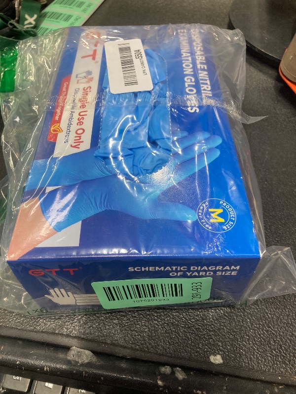 Photo 1 of ***OPEN BOX -SELLING AS IS *** GTT Nitrile Exam Gloves Disposable,6 Mil Latex-Free?Medical for Cleaning, Food PrepTattoo, Cooking, Mechanic, First Aid Rubber?Medium Blue 100 Count Examination Gloves Box