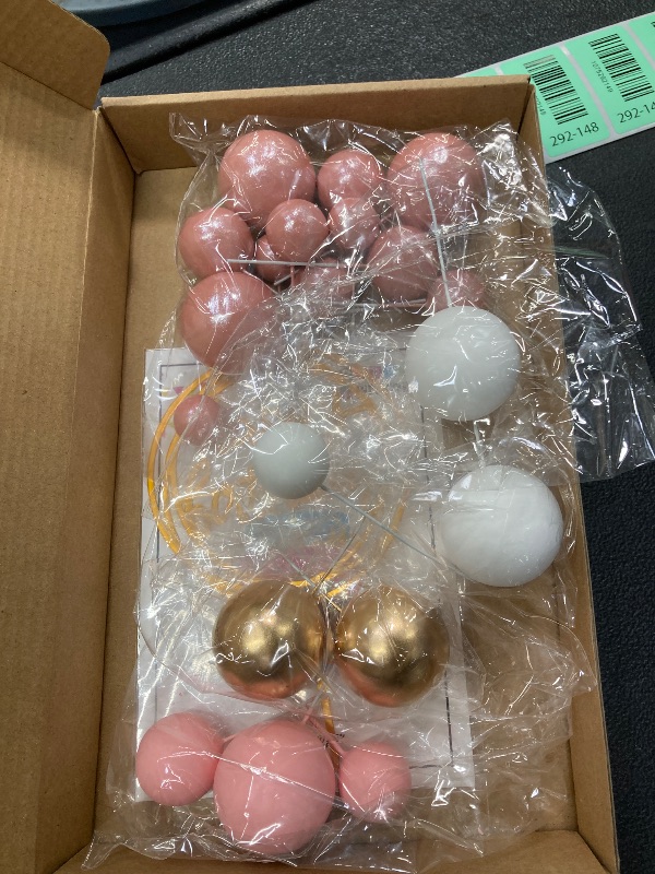 Photo 1 of **partial set**BOUBONI 48 Pcs Cake Topper Decorations - Balloon Cupcake Toppers, Foam Balls for Birthday Party Wedding Cake Decorating (Rose Gold, Pink, White, Gold)