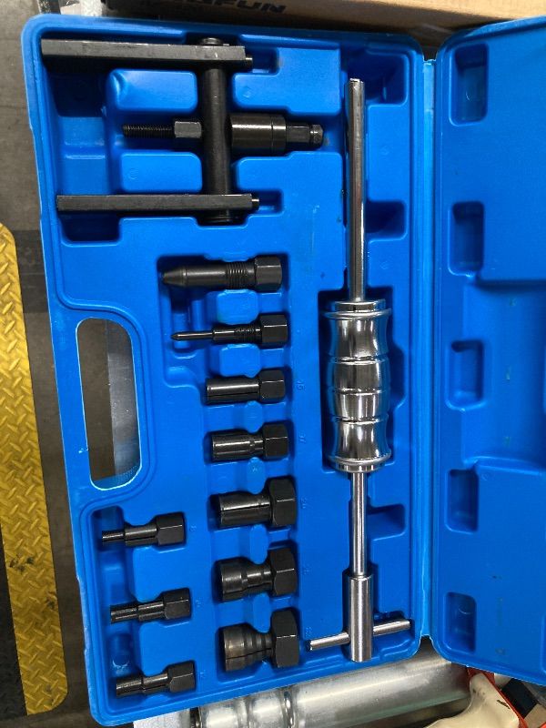Photo 1 of **PARTS ONLY**12pcs Blind Hole Bearing Puller Set Internal Bearing Extractor Puller Kit Motorcycle Bicycle Wheel Bearing Removal Tool Slide Hammer Pilot Insert Inner Bearing Puller Tool with Expanding Collet 8-32MM