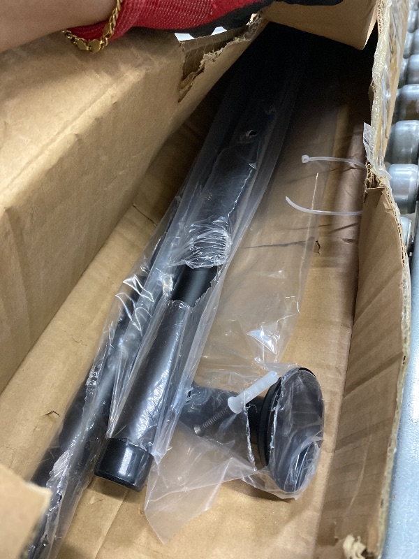 Photo 1 of 1 1/8 Inch Diameter Room Darkening Curtain Rods 84-134”, Heavy Duty Window Wrap Around Drapery Rod with Aluminum Bracket, All Accessories, Wall Mounted Ceiling Mounted, Adjustable Length, Matte Black