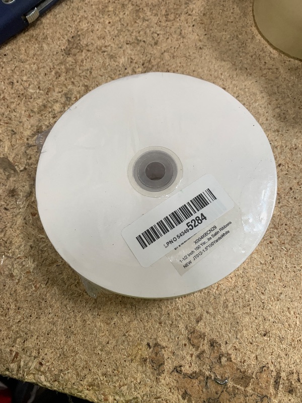 Photo 1 of 1-1/2 Inch 100 Yards White Satin Ribbon, Solid Fabric Ribbon Roll for Flower Bouquet, Gift Wrapping, Roses Making, Handmade Crafts