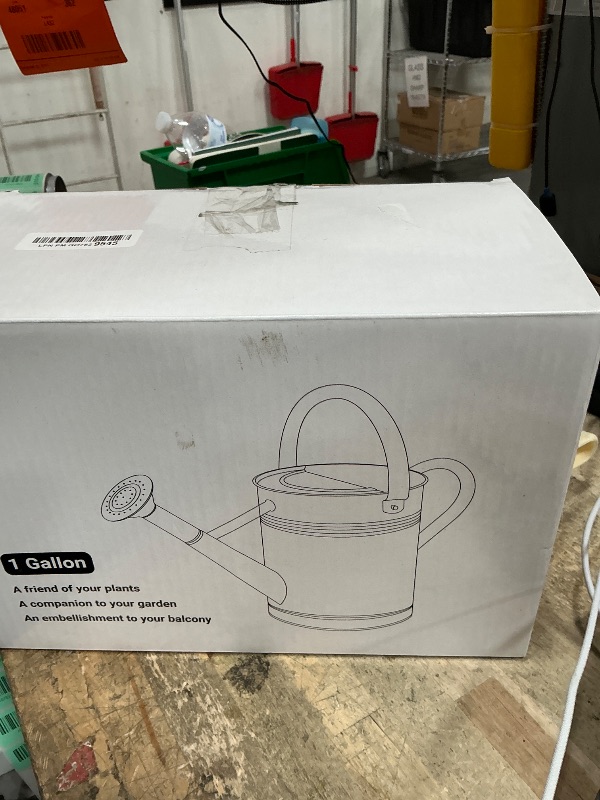 View 2 of 1 Gallon Metal Watering Can for Outdoor Garden, Plant & Flower Watering Pot for Gardening Bonsai Water Bucket with Sprinkler Head
