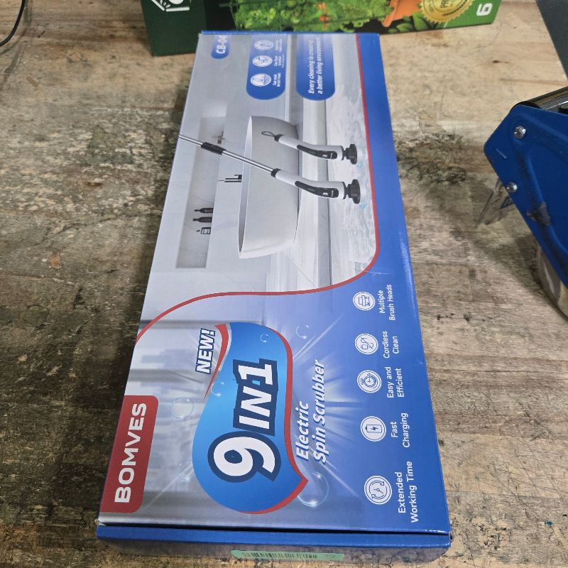 Photo 1 of **FOR PARTS ONLY**Bomves Electric Spin Scrubber, Cordless Cleaning Brush Scrubber for Home, 8 Replaceable Brush Heads-90Mins Work Time, 3 Adjustable Size, 2 Speeds for Bathroom Shower Bathtub Glass Car