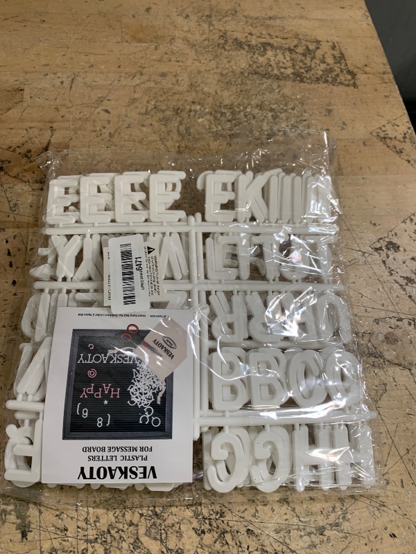 Photo 1 of 1.5 Inch Letters (No Board Included),186 Pieces Including Big Characters, Numbers & Symbols for Changeable Felt Message Boards, Letters Only (White)