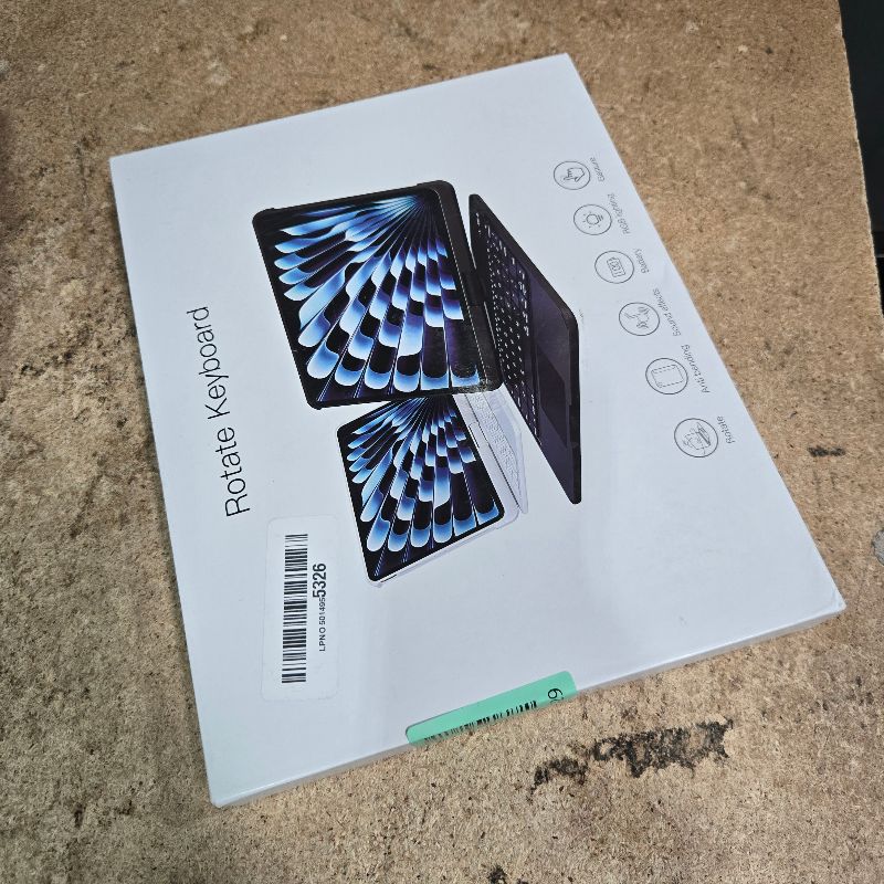 Photo 1 of **FACTORY SEALED** lambasa Clear Keyboard Case for iPad 10.2 inch 9th/8th/7th (2021/2020/2019) 360° Swivel Multi-Touch Trackpad,with Wireless Bluetooth 3-Brightness &7-Color Backlit, Pencil Holder White