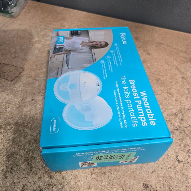 Photo 1 of (missing ubc cord) Paruu Hands Free Breast Pump P16, Wearable Breast Pump Electirc Portable with 4 Modes & 12 Levels, Max 309mmHg Strong Suction 19/21/24mm Flange Inserts Wearable Breastfeeding Pump, 2 Pack White