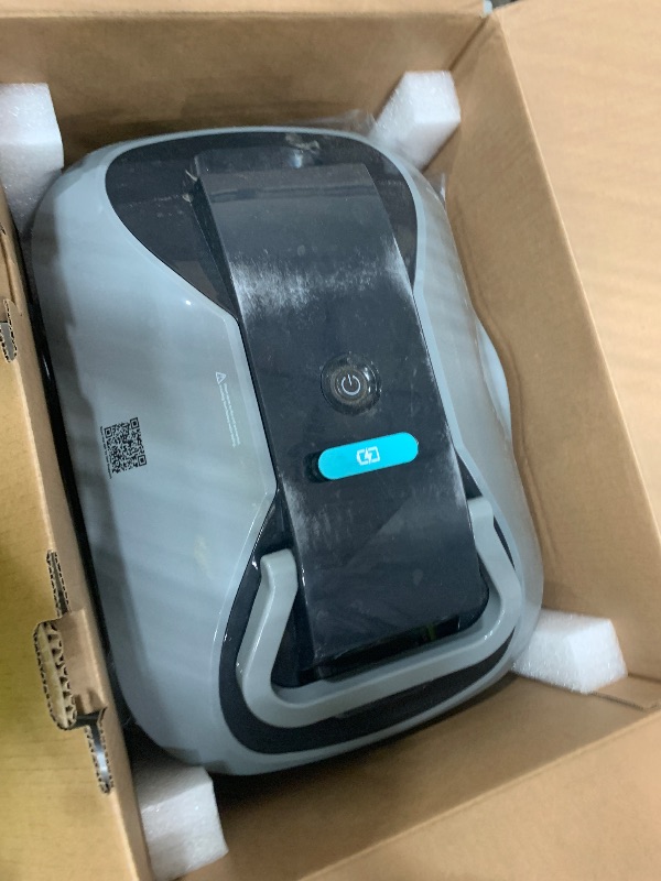 Photo 1 of **PARTS ONLY, RUSTED CHARGING PORT IS DAMAGED**
C1 Robotic Pool Cleaner, 200-Min Cordless Pool Vacuum for Above Ground & Inground Pools up to 2500 Sq.ft, Automatic Pool Vacuum Robot for Leaves & Dirt, Powerful Suction Self-Parking-Arctic