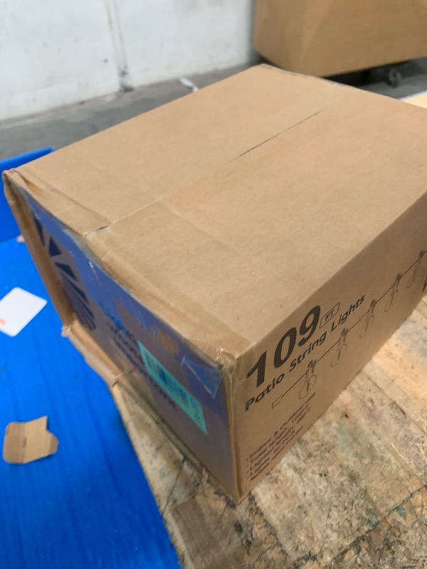 Photo 1 of **FACTORY SEALED** Brightown LED Outdoor String Light, 109 Feet Patio Lights with 52 Edison Shatterproof Bulbs(2 Spare), UL Listed Waterproof Outside Lights for Backyard Balcony Party Xmas Decor, E12 Base, Connectable