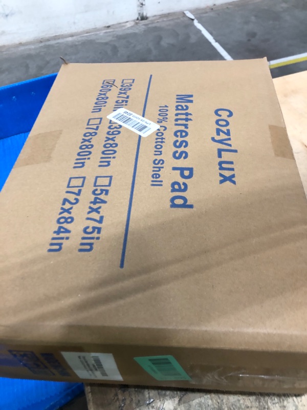 View 2 of **FACTORY SEALED** CozyLux Queen Size Mattress Pad Pillow Top Cotton Cooling Mattress Topper 8-21" Deep Pocket Mattress Cover Quilted Fitted Cooling 450GSM Mattress Protector (60x80 inch,White)
