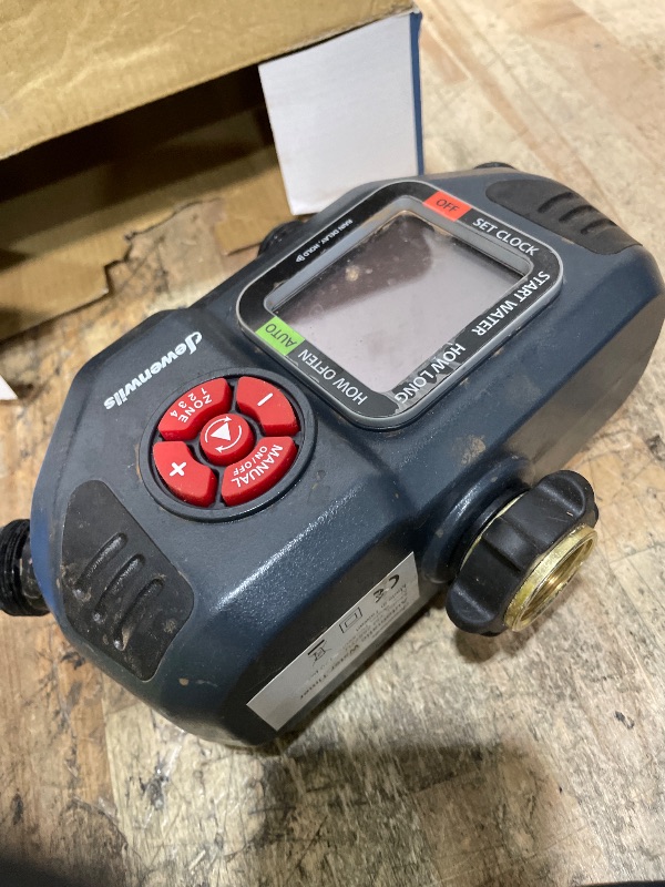 Photo 1 of **NO BATTERIES TO TEST FUNCTION** DEWENWILS Sprinkler Timer 4 Zone, Water Timer for Garden Hose with Rain Delay/Manual/AUTO Irrigation, Programmable Outdoor Faucet Hose for Yard, Lawn