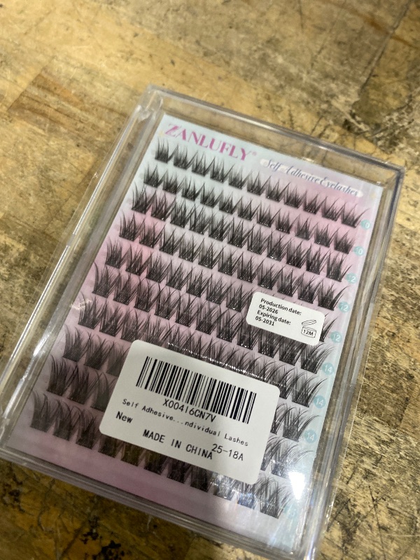 Photo 1 of **FACTORY SEALED** Self Adhesive Eyelashes Natural Self Adhesive Lash Clusters Pre glued Eyelash Clusters zanlufly No Glue Needed Lashes Wispy C-curly Cluster Eyelash extensions 10-16MM Individual Lashes