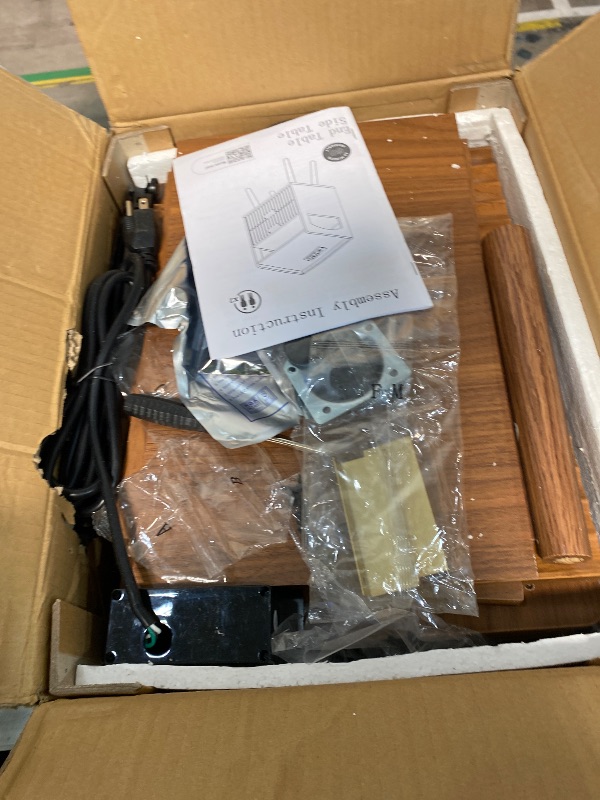 Photo 1 of (MISSING LEGS) AEPOALUA Nightstand with Charging Station and LED Lights,Modern Bedside Table with 2Drawer and Open Shelf,Walnut Night Stand with Solid Wood Legs,End Table for Living Room?Bedroom and Small Spaces