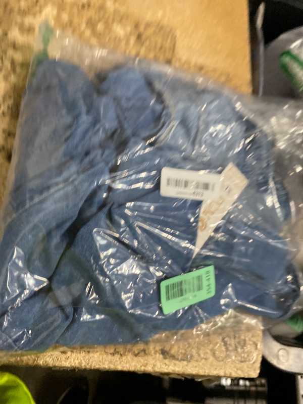 Photo 1 of **NEEDS CLEANING**POTILI Women's Square Neck Ruffle Denim Dress, Sleeveless A-Line Cute Jean Mini Dress with Pockets for Summer Blue XL