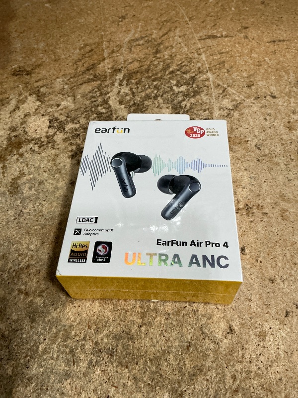 Photo 1 of *FACTORY SEALED* EarFun Air Pro 4 Adaptive Hybrid Noise Canceling Wireless Earbuds, Qualcomm Snapdragon Sound, aptX™ Lossless, 6 Mics AI CVC 8.0 Call, LDAC Hi-Res Audio, 52H Playtime, Bluetooth 5.4, in-Ear Detection