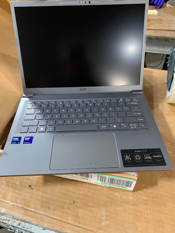 Photo 1 of *SEE NOTES* acer Aspire 14 AI Copilot+ PC | 14" WUXGA Display | Intel Core Ultra 5 Processor 226V | NPU: Up to 40 Tops - GPU: Up to 53 Tops | Intel ARC 130V | 16GB LPDDR5X | 512GB SSD | Wi-Fi 6E | A14-52M-51S1