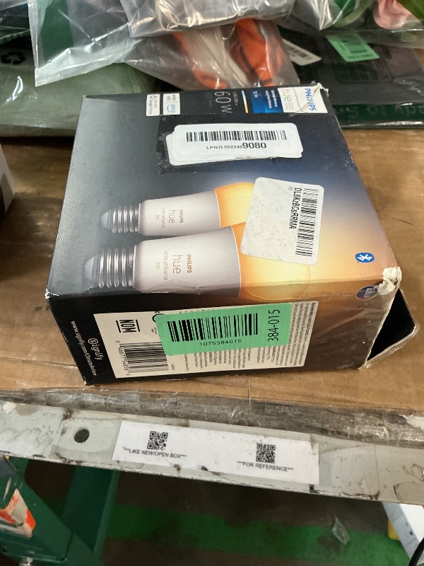 Photo 1 of ***MISSING ITEM - SINGLE BULB***Philips Hue Smart 60W A19 LED Bulb - White Ambiance Warm-to-Cool White Light - 2 Pack - 800LM - E26 - Indoor - Control with Hue App - Works with Alexa, Google Assistant and Apple Homekit