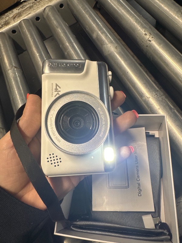 Photo 1 of ***DAMAGED - SEE NOTES/PICTURES*** ZUCWO Digital Camera 4K, 64MP Compact Point and Shoot Camera for Everyday Photography, Autofocus with 16X Zoom, Type-C Rechargeable Travel Camera with 32GB Card, White