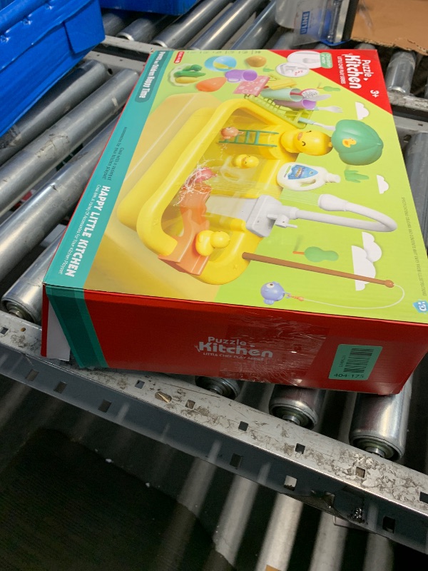 Photo 1 of ***MISSING PARTS***
*USED* NOT NEW* Play Sink with Running Water, Kitchen Play Sink Toy with Electric Faucet, Play Kitchen Accessories, Floating Pool Toys & Fishing Game, Kids Pretend Play-Dishwasher Play Set for Boys Girls Toddlers