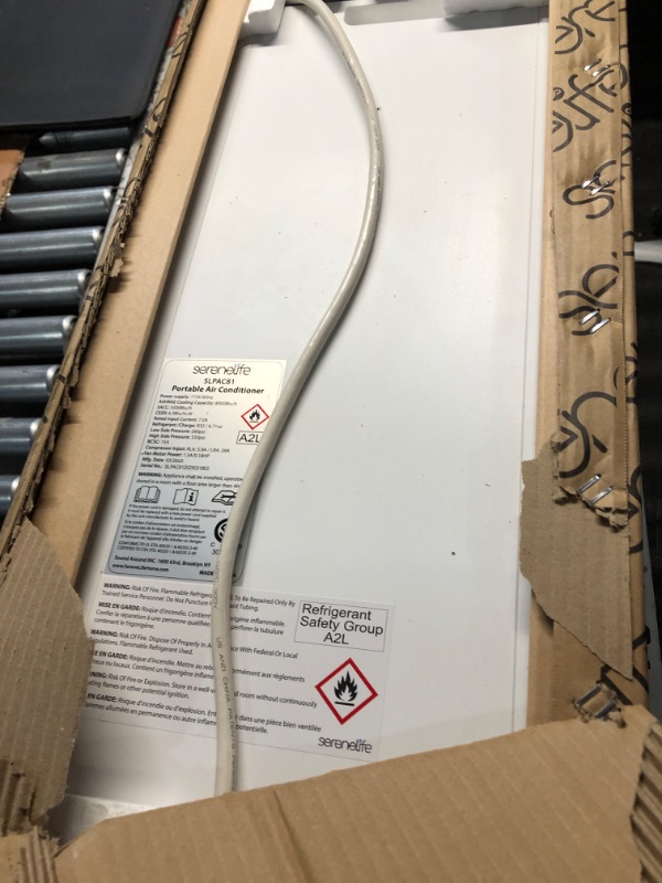 Photo 1 of ***FACTORY SEALED - OPENED FOR INSPECTION***

SereneLife 8000 BTU Portable Air Conditioner, Small AC Unit with Dehumidifier and Fan, Mini AC Unit with 350 Sq. Ft. Coverage, Timer Settings Up to 24 Hours and Window Mount Kit for Room