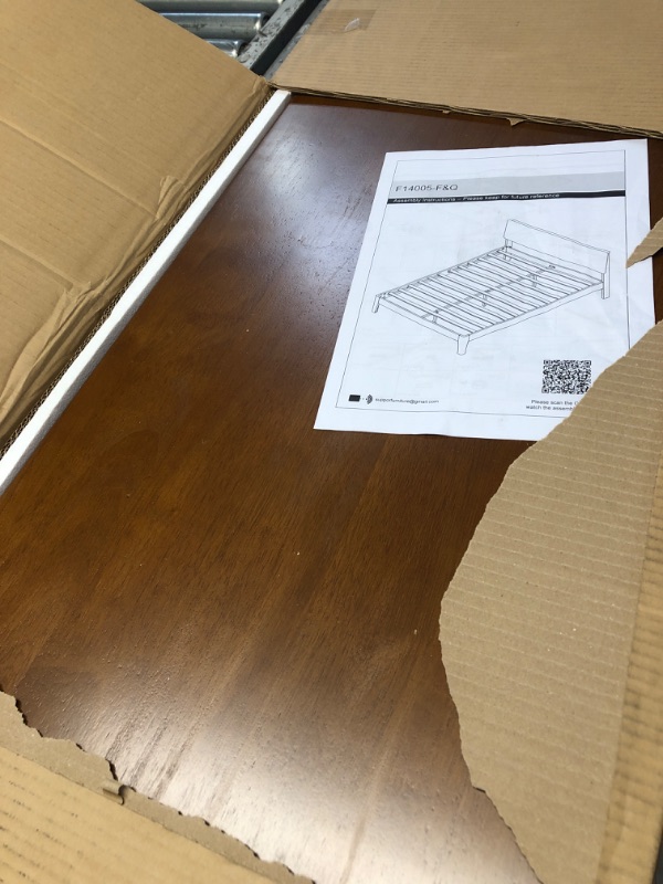 Photo 1 of ***PARTIAL SET - PRICE ADJUSTED***
Novilla Queen Bed Frame with 3-Level Adjustable Storage Headboard, Solid Wood Platform Bed Frame with Slats, No Box Spring Needed, Noise Free, Walnut Finish for Master Bedroom and Guest Room