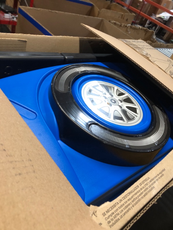 View 3 of ***MISSING ASSEMBLY PARTS***Delta Children Grand Prix Race Car Toddler-to-Twin Bed, Blue
