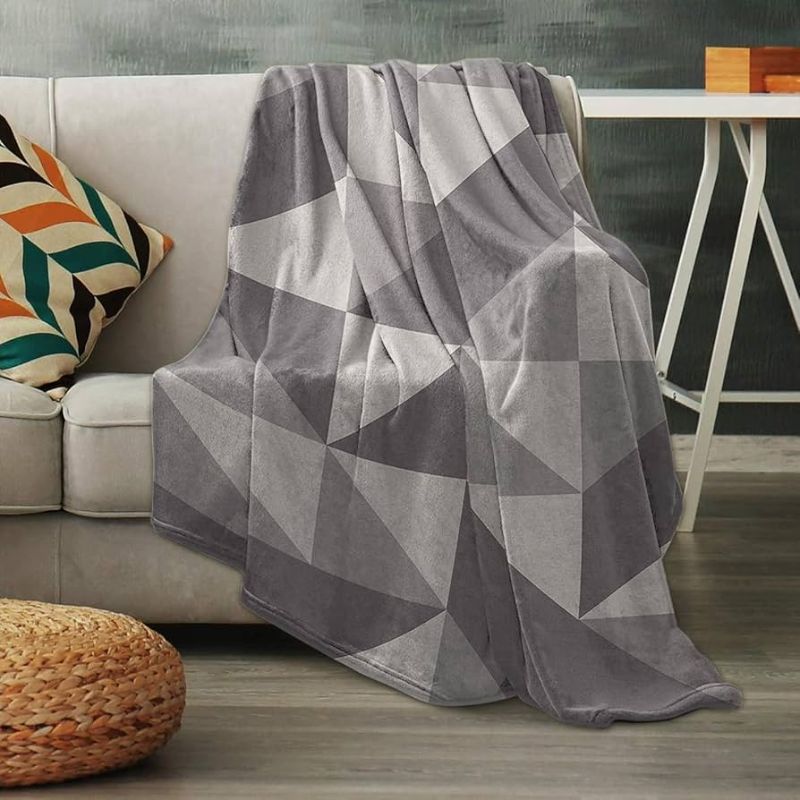 Photo 1 of (light thin) Fcteap h Blanket Soft Throw Blanket Faux Fleece Cashmere Plaid Warm Shawl Thick Knitted Plush Cozy Comfy for Women Throw Blanket for Sofa Couch Bed Queen King Size 55x66 in (Light Grey)