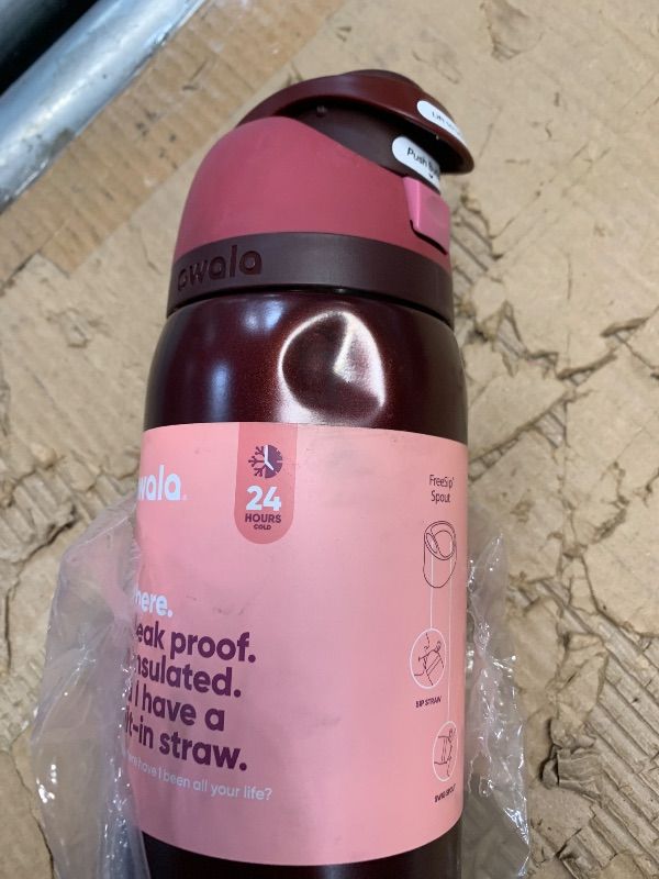 Photo 1 of ***DAMAGED - SEE NOTES/PICTURES***Owala FreeSip Insulated Stainless Steel Water Bottle with Straw, BPA-Free Sports Water Bottle, Great for Travel, 32 Oz, Black Cherry
