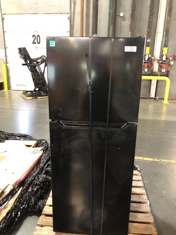 Photo 1 of ***STOCK PHOTO FOR REFERENCE ONLY*** *MINOR DENTS*
 Upstreman 7.7 Cu.Ft. Refrigerator with Freezer, Double Door Fridge, Adjustable Thermostat, Large Capacity, Reversible Door Swing, Refrigerator for Apartment, Office, Dorm, Black?BD75?