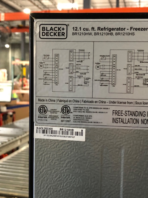 Photo 1 of ***STOCK PHOTO FOR REFERENCE ONLY*** *MINOR DENTS*
 Upstreman 7.7 Cu.Ft. Refrigerator with Freezer, Double Door Fridge, Adjustable Thermostat, Large Capacity, Reversible Door Swing, Refrigerator for Apartment, Office, Dorm, Black?BD75?
