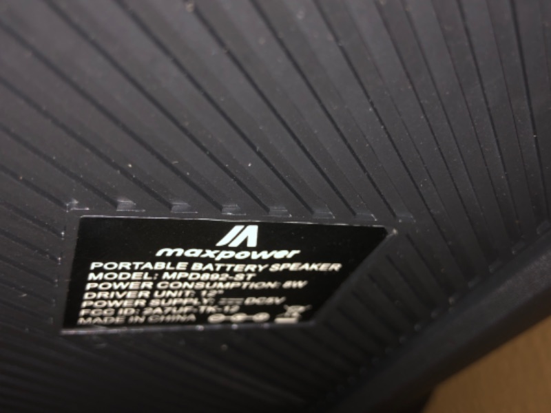 Photo 1 of ***STOCK PHOTO FOR REFERENCE ONLY*** Maxpower MPD1223 12" Bluetooth-Compatible Speaker w/Mic, Remote, and Stand