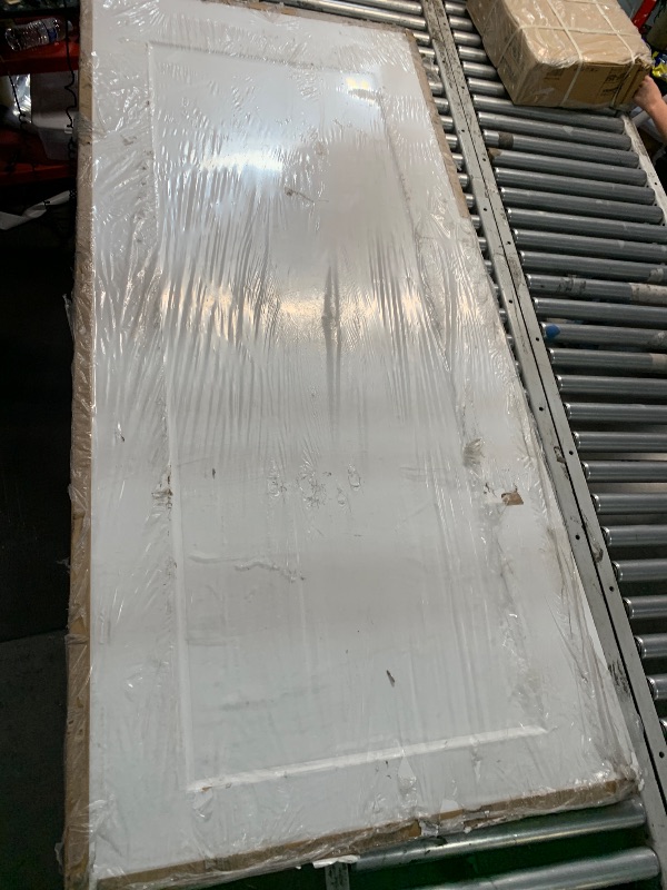 Photo 1 of ***DAMAGED - SEE NOTES/PICTURES***
***TRUCK/TRAILER PICKUP ONLY***
BARNSMITH 36x80 in 1-Panel White Primed Molded Door Slab, Shaker Style Paintable Hollow Core Interior Door Panel, for Pocket, Swing, Sliding Door, Durable and Lightweight, No Assembly Requ
