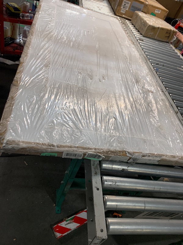 Photo 1 of ***DAMAGED - SEE NOTES/PICTURES***
***TRUCK/TRAILER PICKUP ONLY***
BARNSMITH 36x80 in 1-Panel White Primed Molded Door Slab, Shaker Style Paintable Hollow Core Interior Door Panel, for Pocket, Swing, Sliding Door, Durable and Lightweight, No Assembly Requ